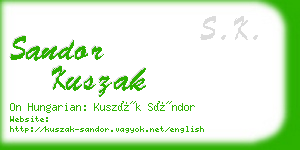 sandor kuszak business card